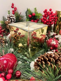 ΧΡΙΣΤΟΥΓΕΝΝΙΑΤΙΚΟ ΤΕΤΡΑΓΩΝΟ ΠΟΤΗΡΙ GOLD MIRROR